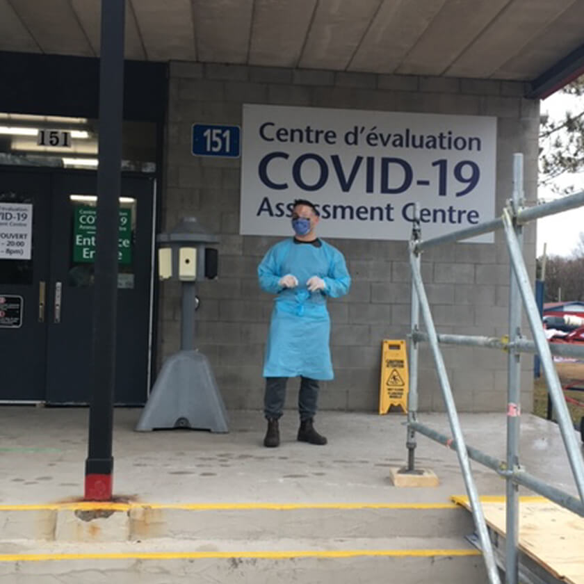 Alex at the COVID Assessment Centre